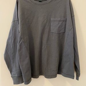 Slate Gray mixed material long sleeve shirt